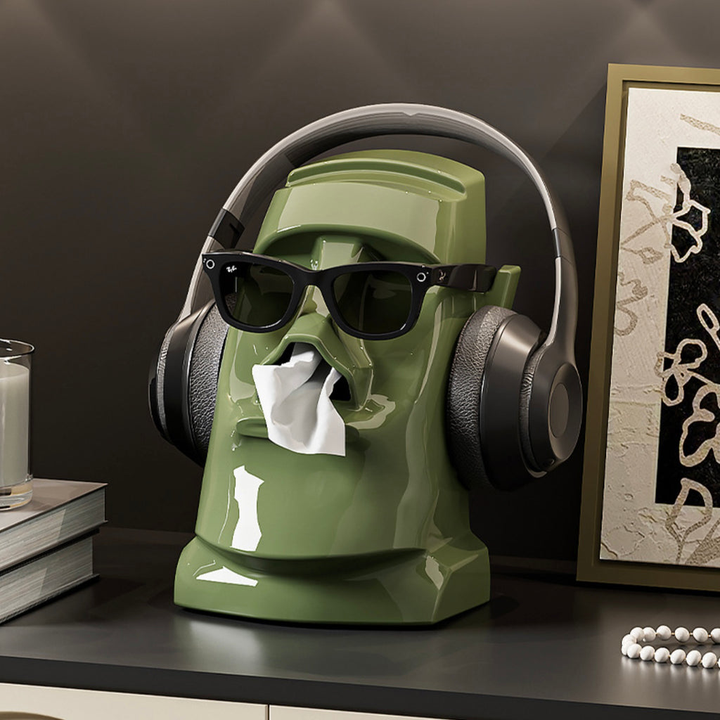 Home stone toilet paper holder.（ Sunglasses and headphones not included）
