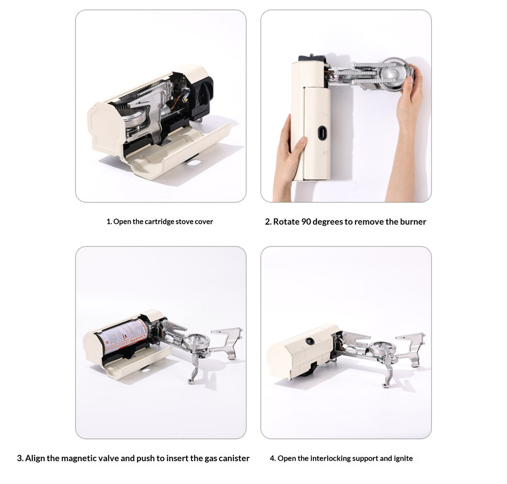 Foldable portable gas stove for outdoor camping