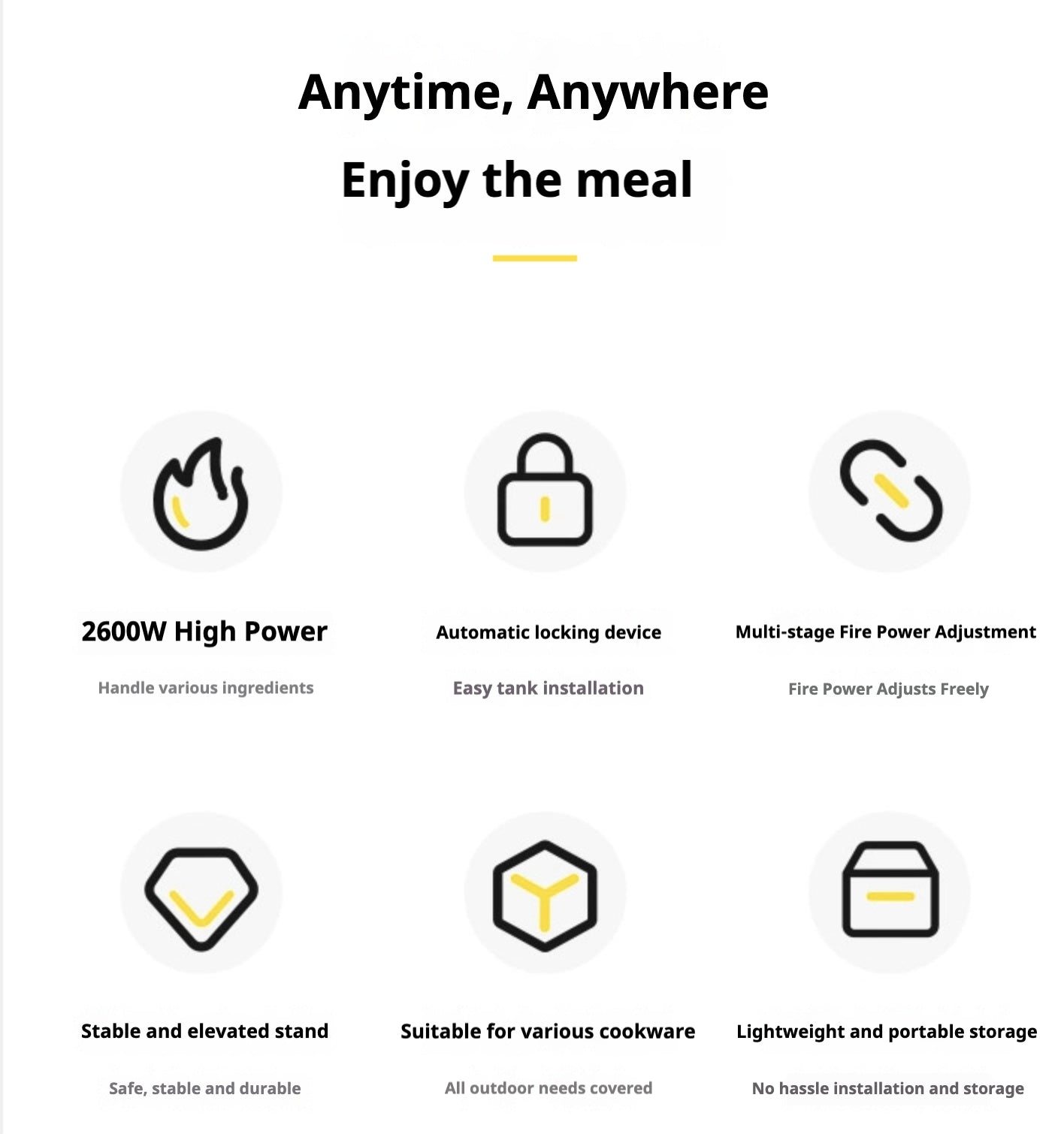 Foldable portable gas stove for outdoor camping