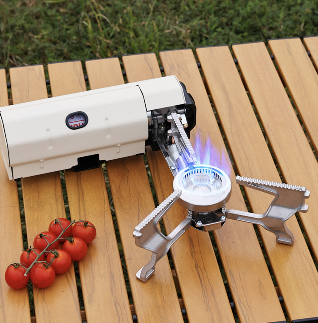 Foldable portable gas stove for outdoor camping