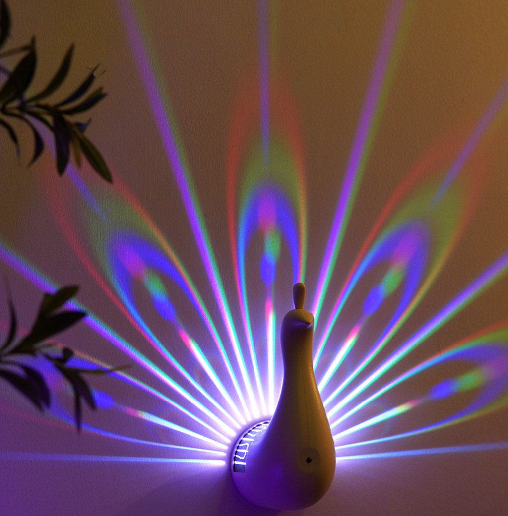 Peacock Aura Projection Night Light