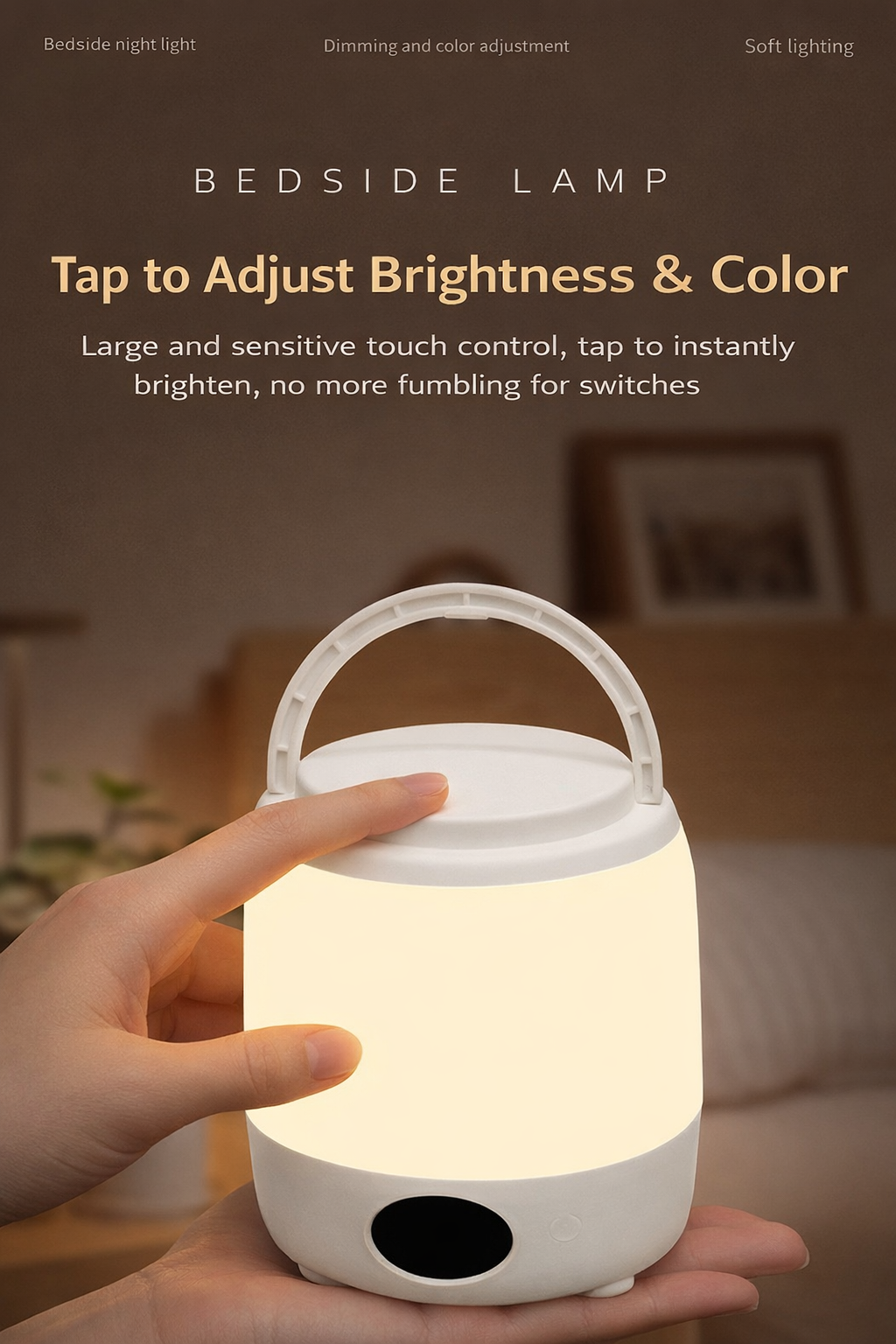 One Tap to Light Your Night – Gentle LED Night Lamp for Sleep & Care，Soft, adjustable LED light for bedside, baby care, work, and beyond