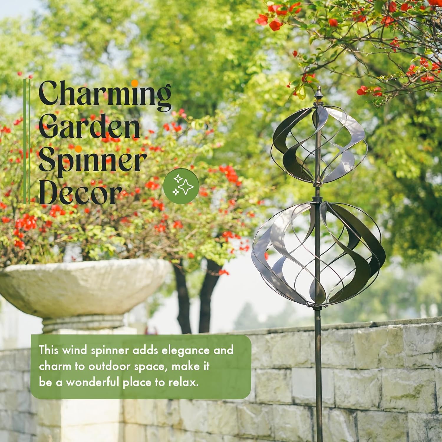 Wind Spinners Outdoor Metal - Large Kinetic Wind Spinner for Yard Garden (Height 84")