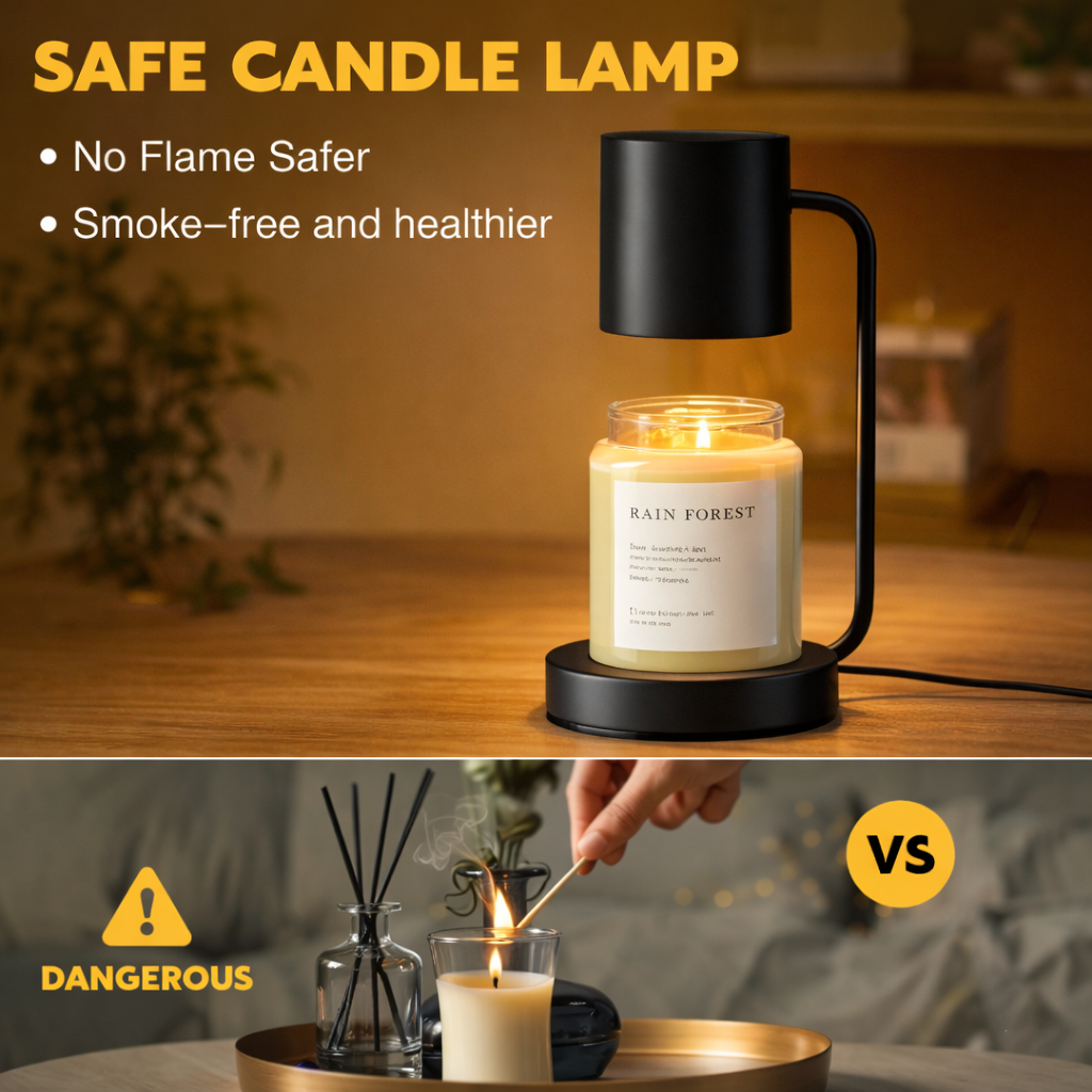 Minimalist Candle Warmer Lamp – Safe Flameless Wax Melting Lamp for Home
