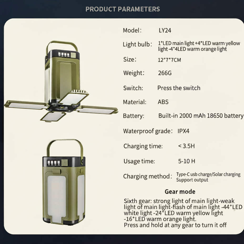 Solar Rechargeable Camping Lantern