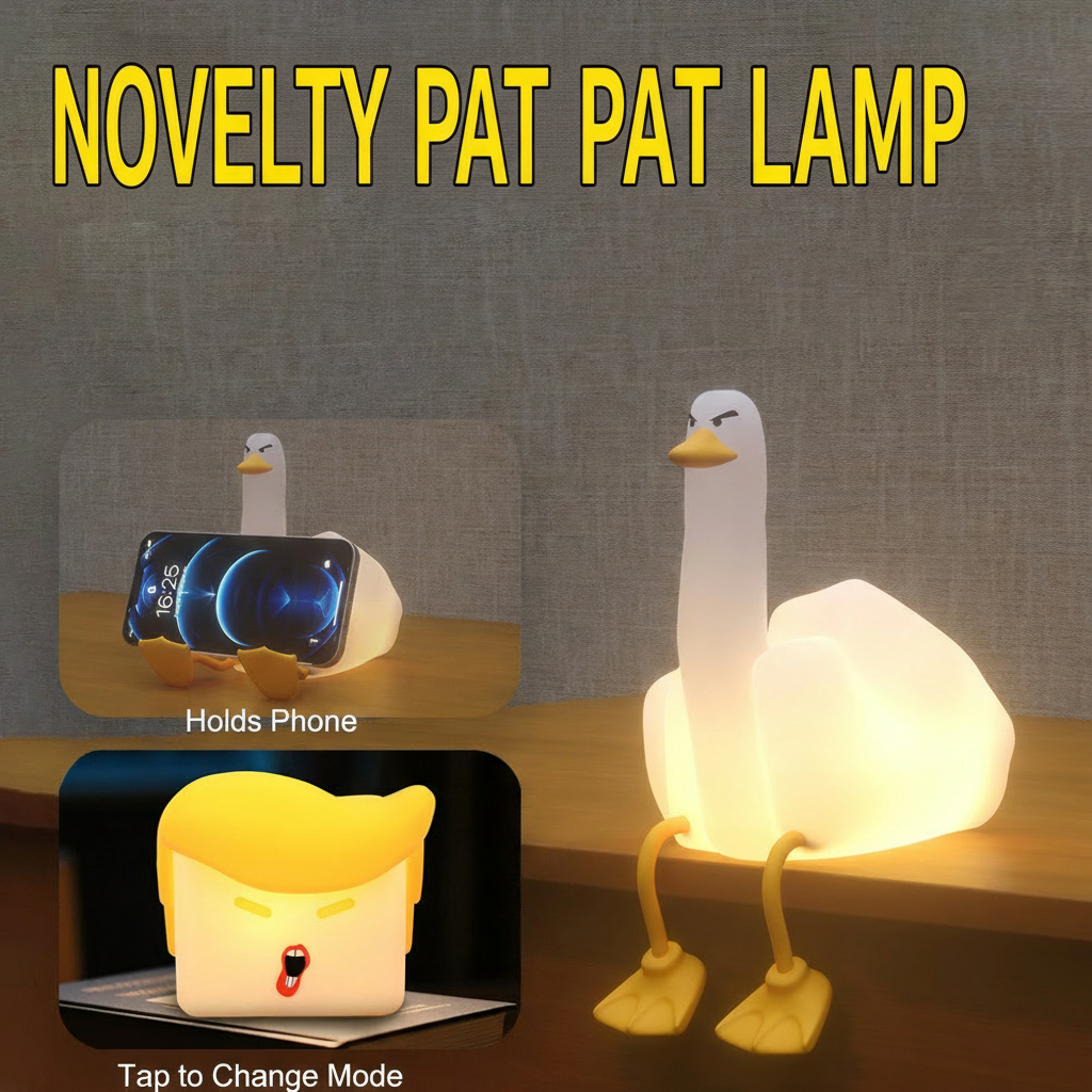 Tap-tap lamp, phone holder, middle finger duck table lamp