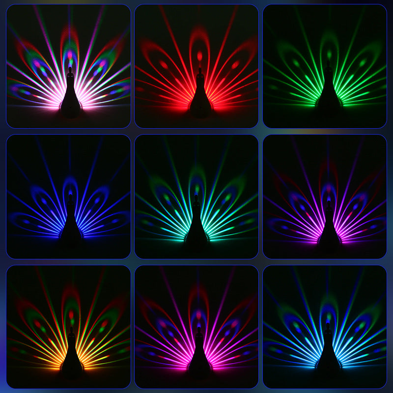 Peacock Aura Projection Night Light
