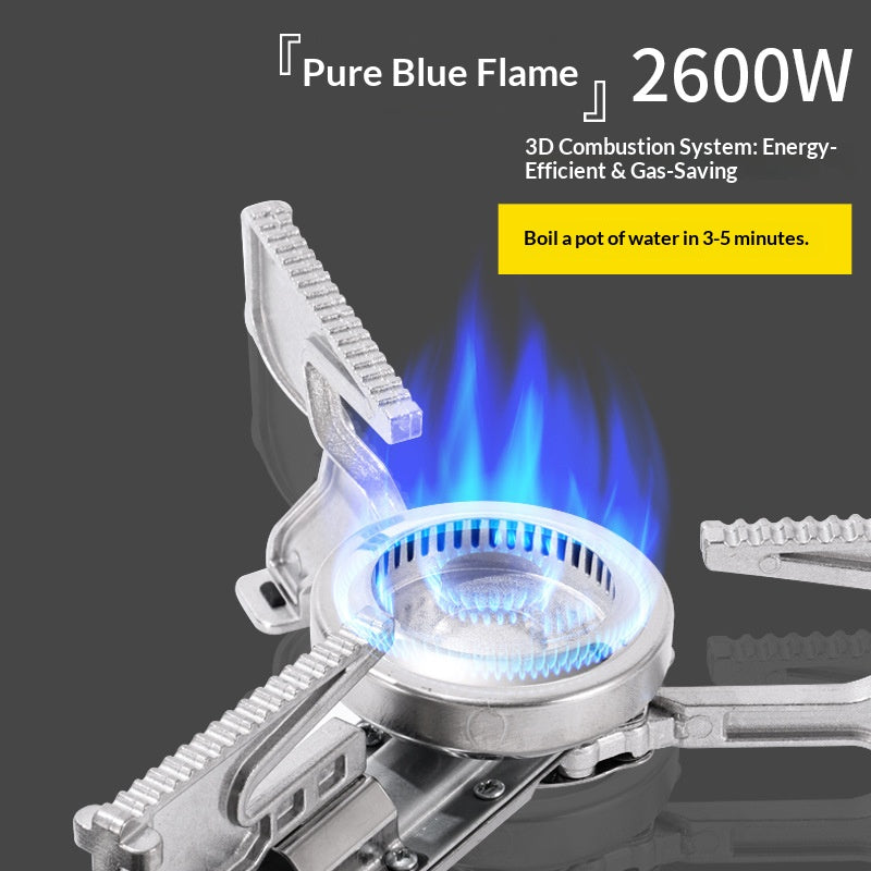 Foldable portable gas stove for outdoor camping