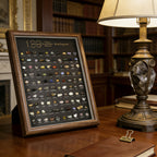 100 Natural Mineral Specimens Display Frame – Wooden Desktop Collector’s Edition