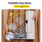 Foldable portable gas stove for outdoor camping