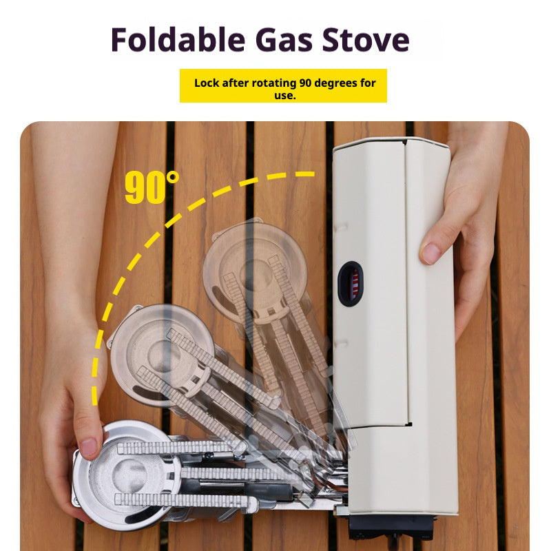 Foldable portable gas stove for outdoor camping