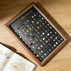 100 Natural Mineral Specimens Display Frame – Wooden Desktop Collector’s Edition