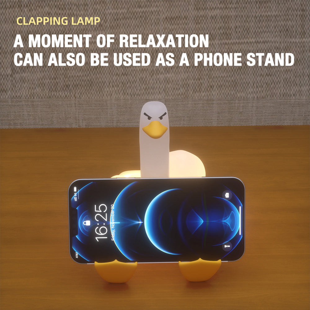Tap-tap lamp, phone holder, middle finger duck table lamp