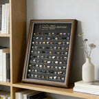 100 Natural Mineral Specimens Display Frame – Wooden Desktop Collector’s Edition