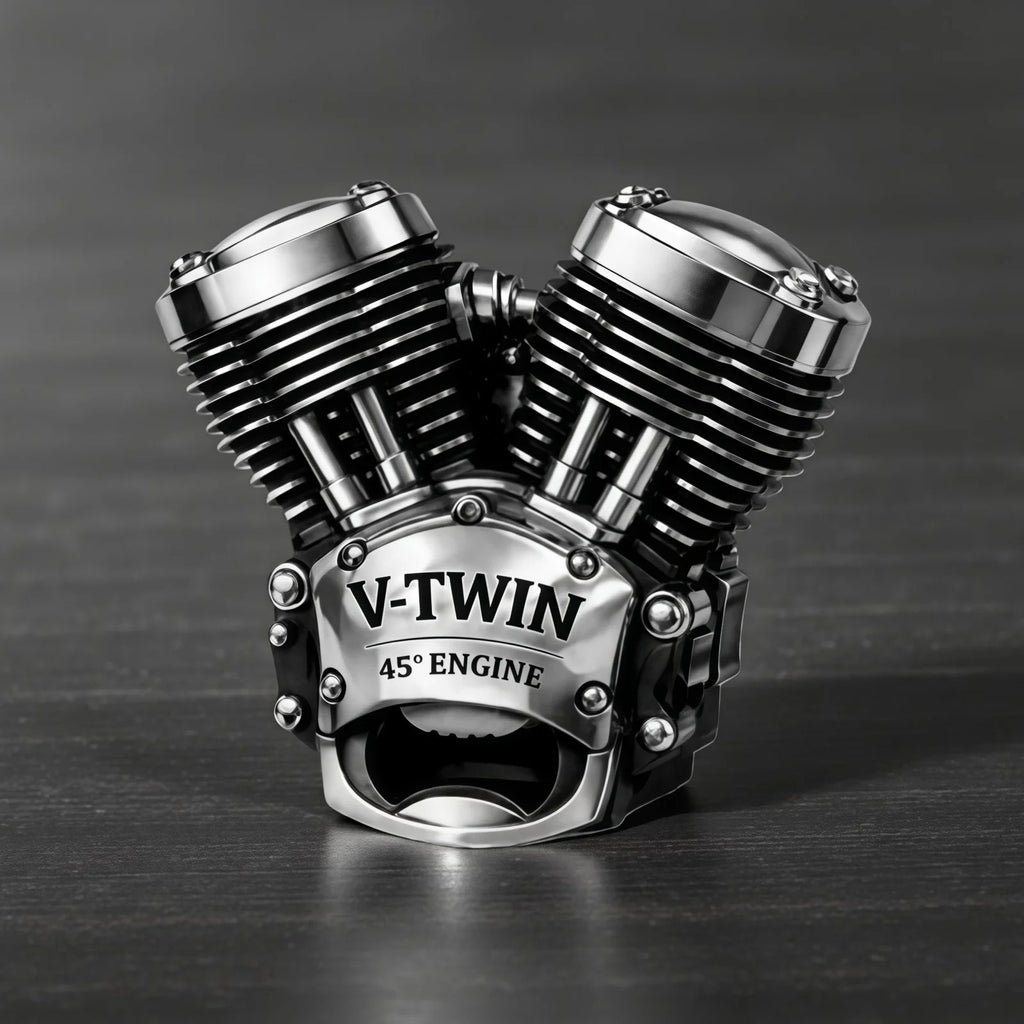 3.15-Inch V-Twin Engine Bottle Opener – 45° Classic Metal Automotive-Style Bar Tool