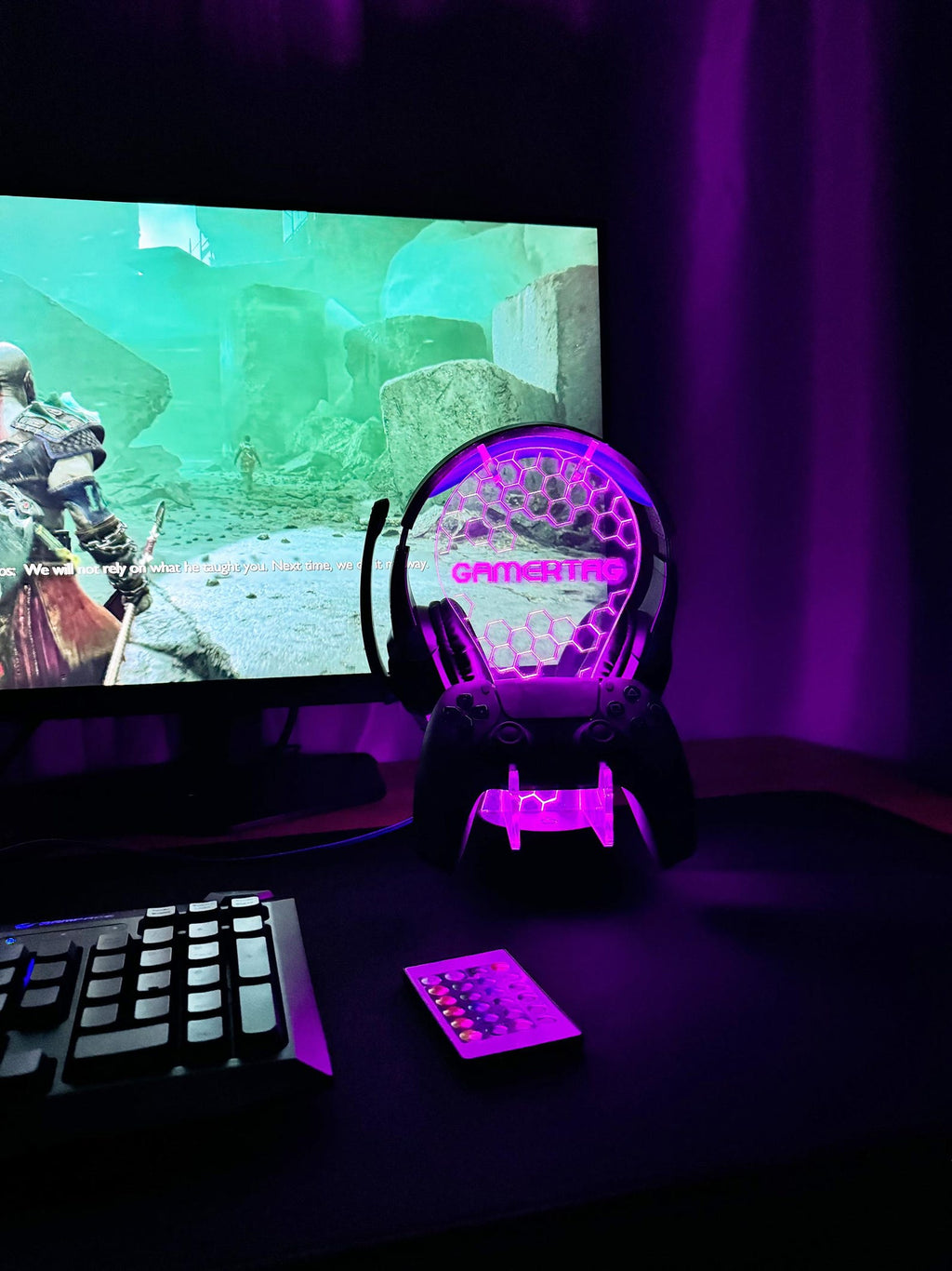 🎮Personalized Gaming Controller and Headphone Stand,Gamer Tag Custom Headset Station,Gamer