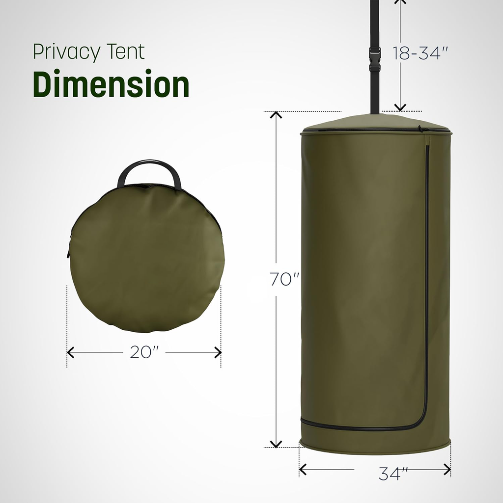 Portable Changing Room Tent - Instant Pop Up Privacy Pod with Suction Cup for SUV Liftgate, for Camping, Shower, Beach and Toilet Stall (Carrying Bag Included) Green