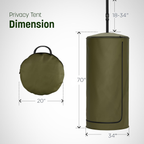 Portable Changing Room Tent - Instant Pop Up Privacy Pod with Suction Cup for SUV Liftgate, for Camping, Shower, Beach and Toilet Stall (Carrying Bag Included) Green