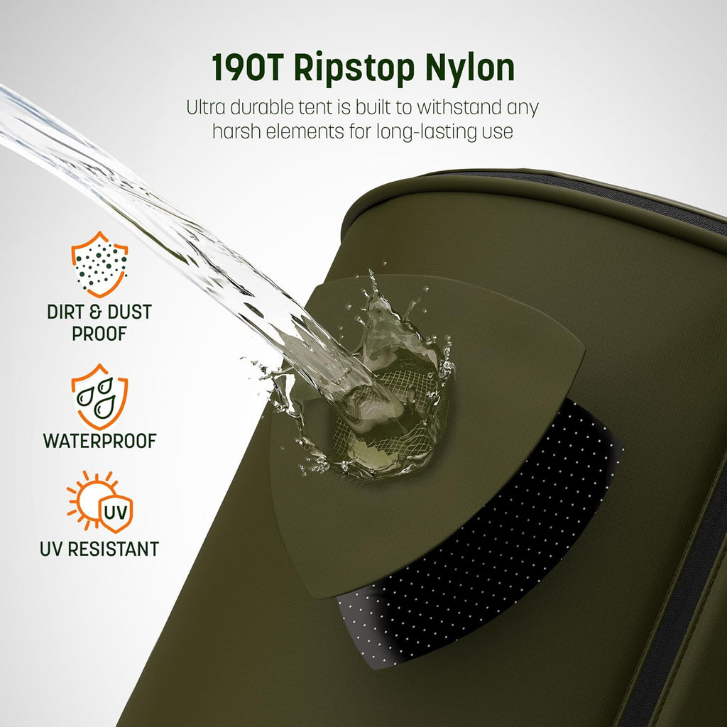 Portable Changing Room Tent - Instant Pop Up Privacy Pod with Suction Cup for SUV Liftgate, for Camping, Shower, Beach and Toilet Stall (Carrying Bag Included) Green