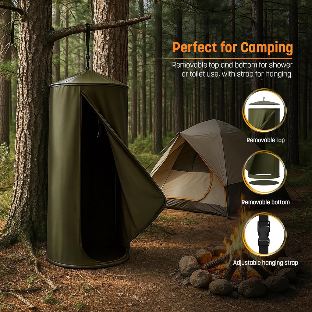 Portable Changing Room Tent - Instant Pop Up Privacy Pod with Suction Cup for SUV Liftgate, for Camping, Shower, Beach and Toilet Stall (Carrying Bag Included) Green