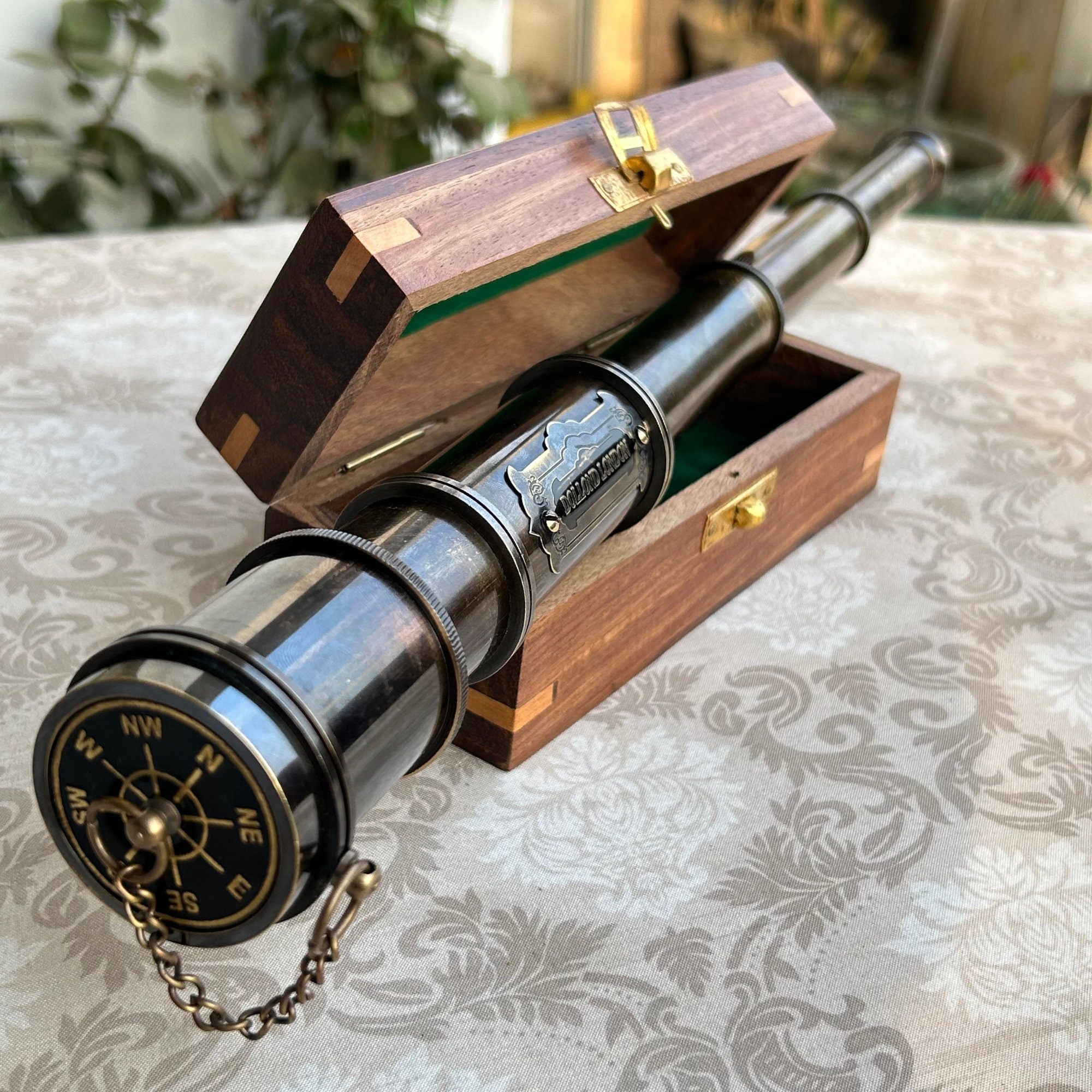 🔭Brass Telescope, Engraved Spyglass, Pirate Telescope, Fathers Day Gift, Gift For Husband, Son Gift, steampunk Gift