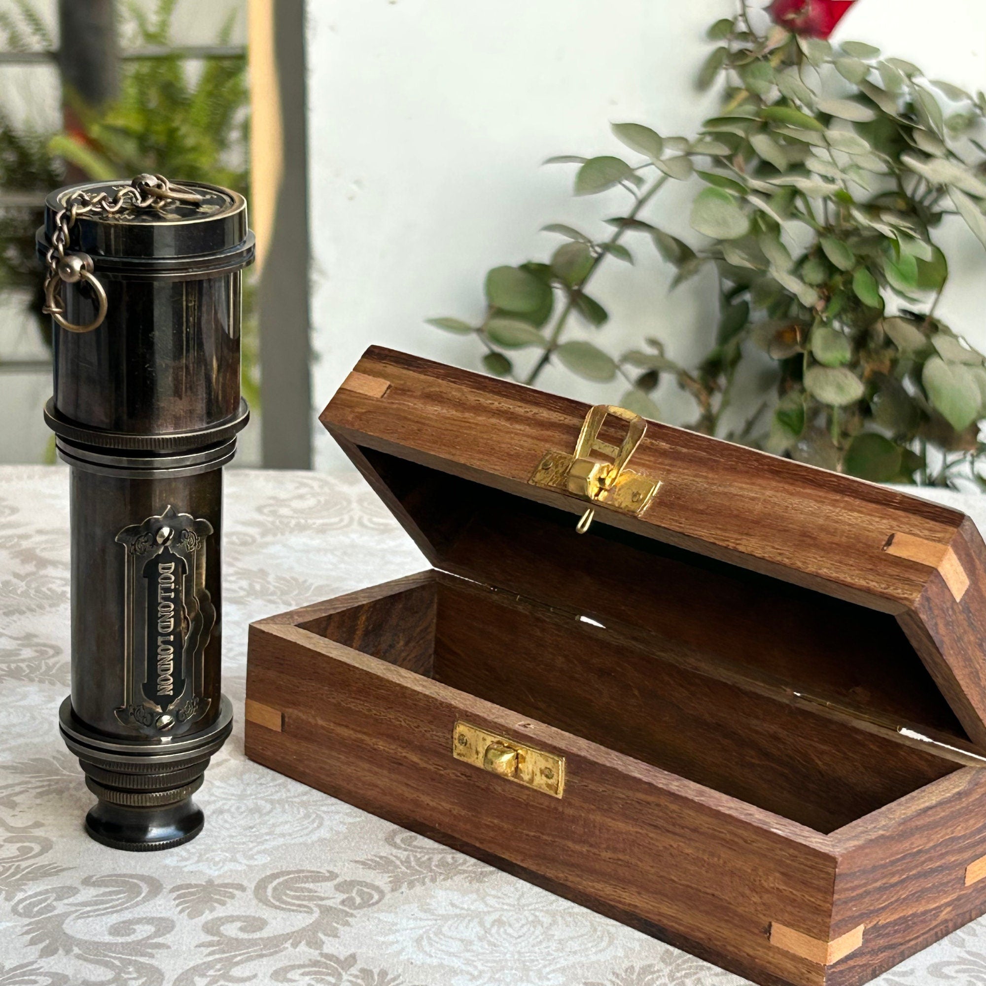 🔭Brass Telescope, Engraved Spyglass, Pirate Telescope, Fathers Day Gift, Gift For Husband, Son Gift, steampunk Gift