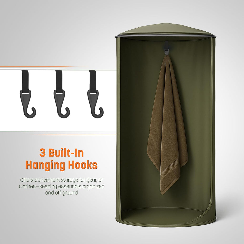 Portable Changing Room Tent - Instant Pop Up Privacy Pod with Suction Cup for SUV Liftgate, for Camping, Shower, Beach and Toilet Stall (Carrying Bag Included) Green