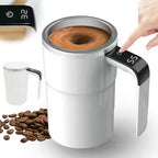 Smart mixing coffee cup LED display|USB charging|magnetic mixing function