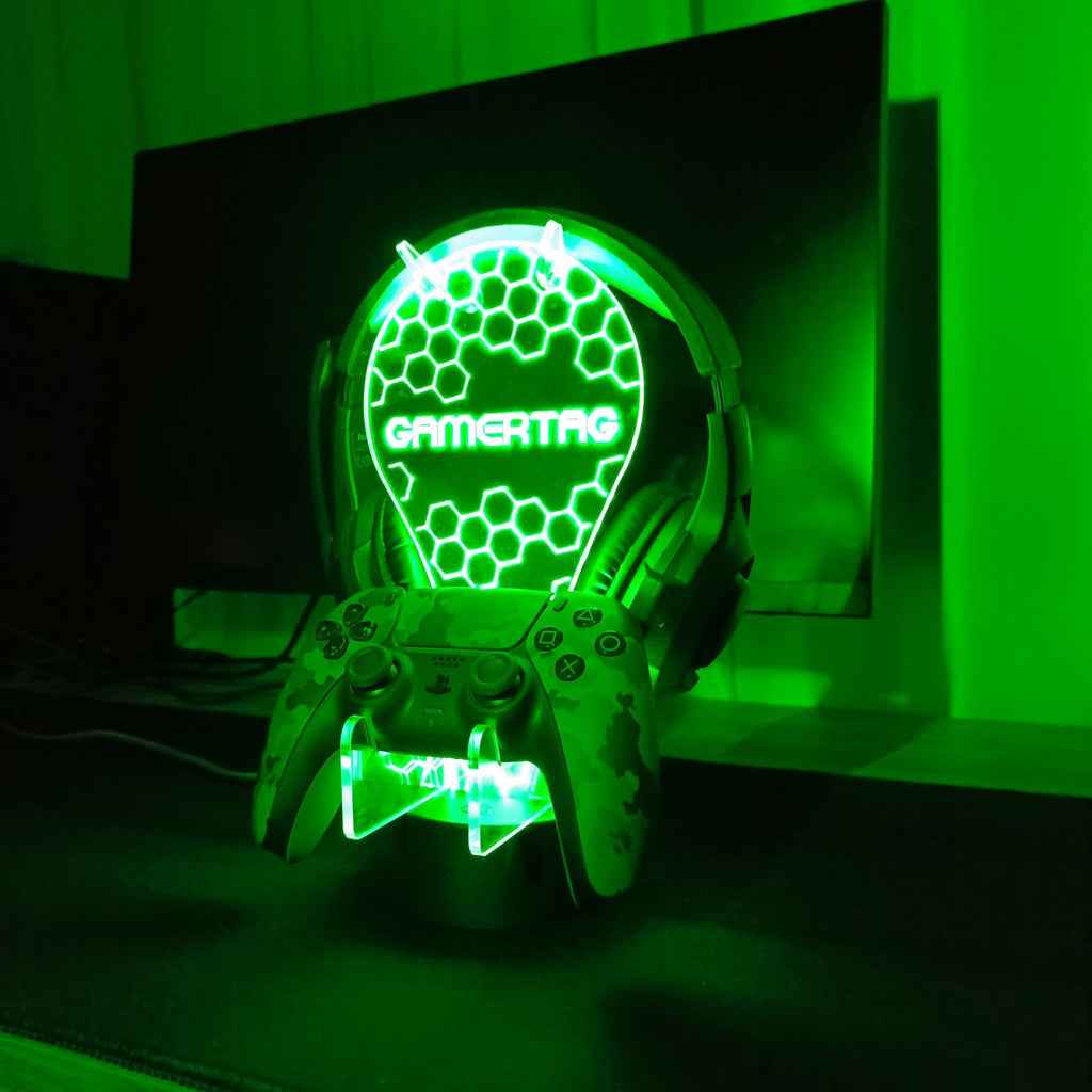 🎮Personalized Gaming Controller and Headphone Stand,Gamer Tag Custom Headset Station,Gamer