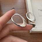 Minimal Oval Hoop Earrings in 925 Sterling Silver