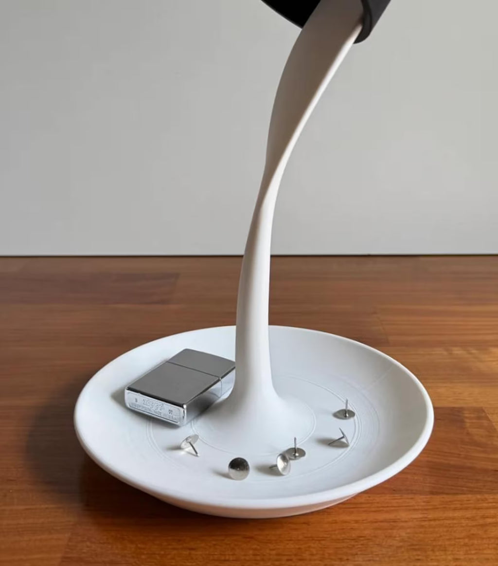 printed lamp quirky modern accent lighting, nightstand, unique housewarming gift, desk tray, sculptural decor