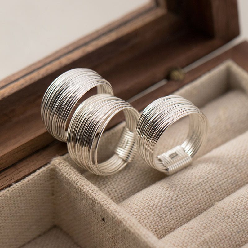 Bold Layered Silver Ring – Crafted in Solid 925 Sterling Silver