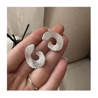 Vintage Geometric Stud Earrings in 925 Sterling Silver