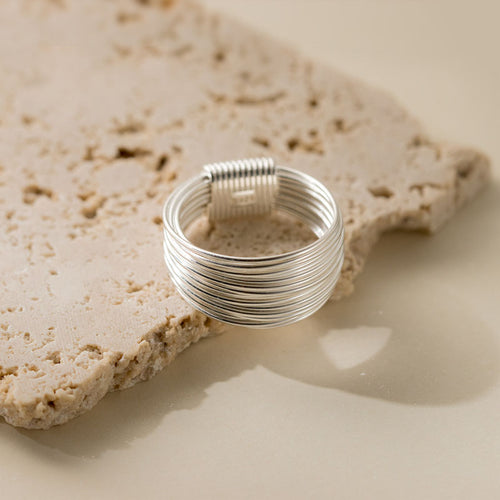 Bold Layered Silver Ring – Crafted in Solid 925 Sterling Silver
