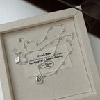 925 Sterling Silver Beaded Chain Necklace with Shiny Heart Pendant – Elegant Jewelry for Girls