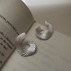 Vintage Geometric Stud Earrings in 925 Sterling Silver