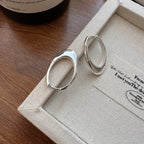 Minimal Oval Hoop Earrings in 925 Sterling Silver