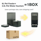 2-in-1 Smart Pet Feeder Automatic Food Dispenser (6L) & 2.5L Pet Water Fountain with WiFi App Control Suitable for Cats & Dogs (Dry Food)