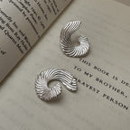 Vintage Geometric Stud Earrings in 925 Sterling Silver