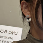 Vintage Geometric Stud Earrings in 925 Sterling Silver