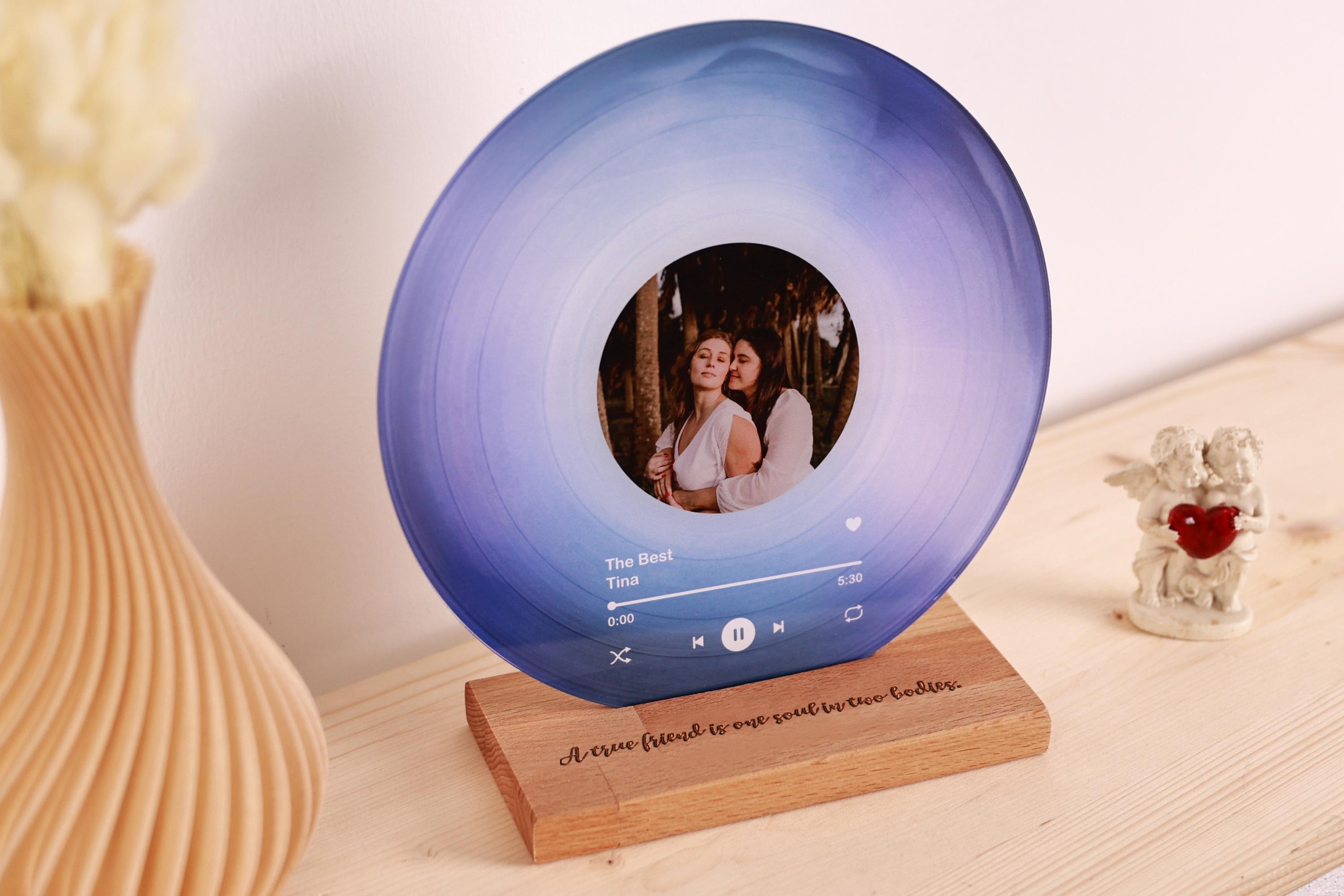 🎵Personalized Vinyl Record with Photo - Acrylic Song Plaque - Anniversary Gift for Friends - Birthday Gift for Her Him