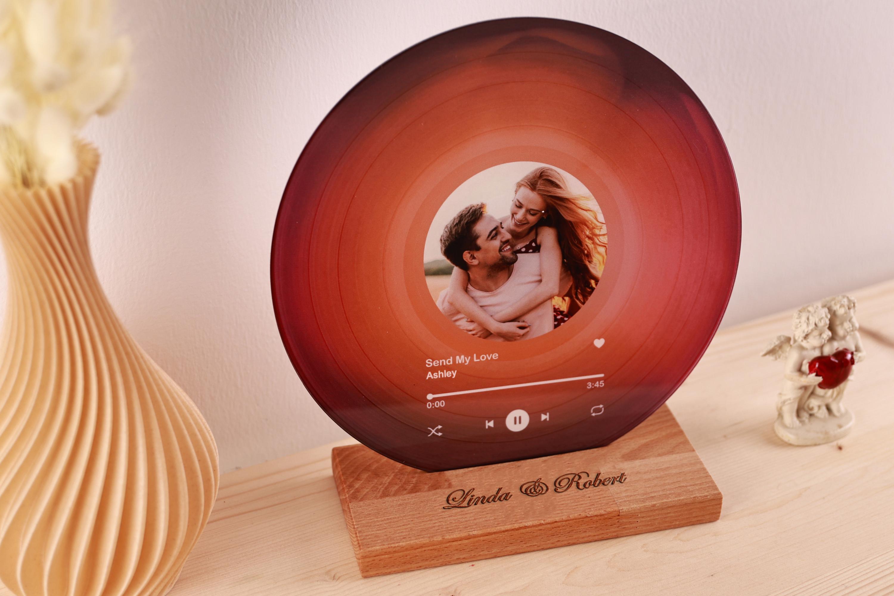 🎵Personalized Vinyl Record with Photo - Acrylic Song Plaque - Anniversary Gift for Friends - Birthday Gift for Her Him