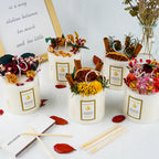 Handmade Dried Flower Scented Candles | Custom Label Wholesale Soy Wax Large Pillar Candles