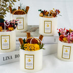 Handmade Dried Flower Scented Candles | Custom Label Wholesale Soy Wax Large Pillar Candles