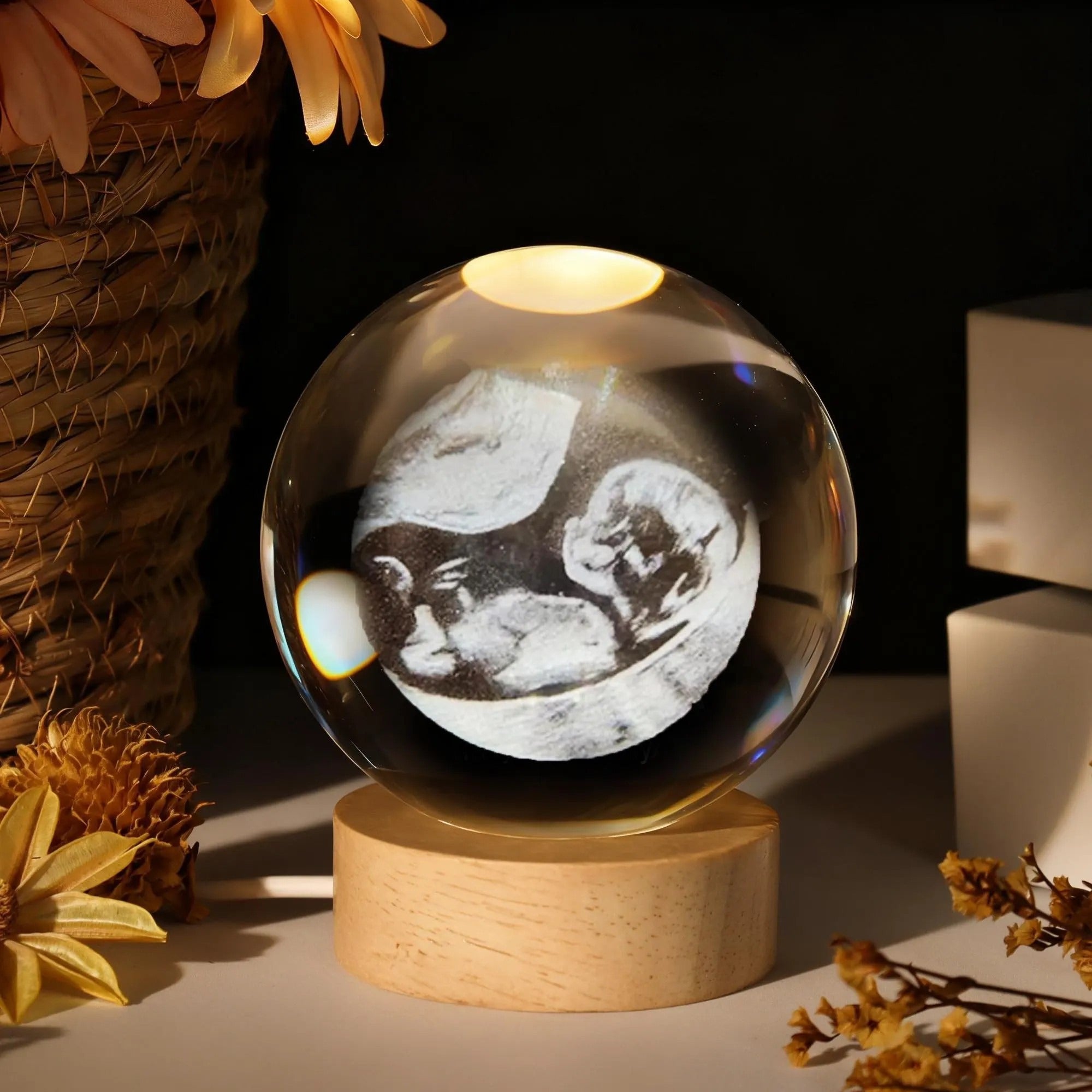 Ultrasound Crystal Ball LED Night Light for Mother‘s Day