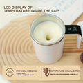 Smart mixing coffee cup LED display|USB charging|magnetic mixing function