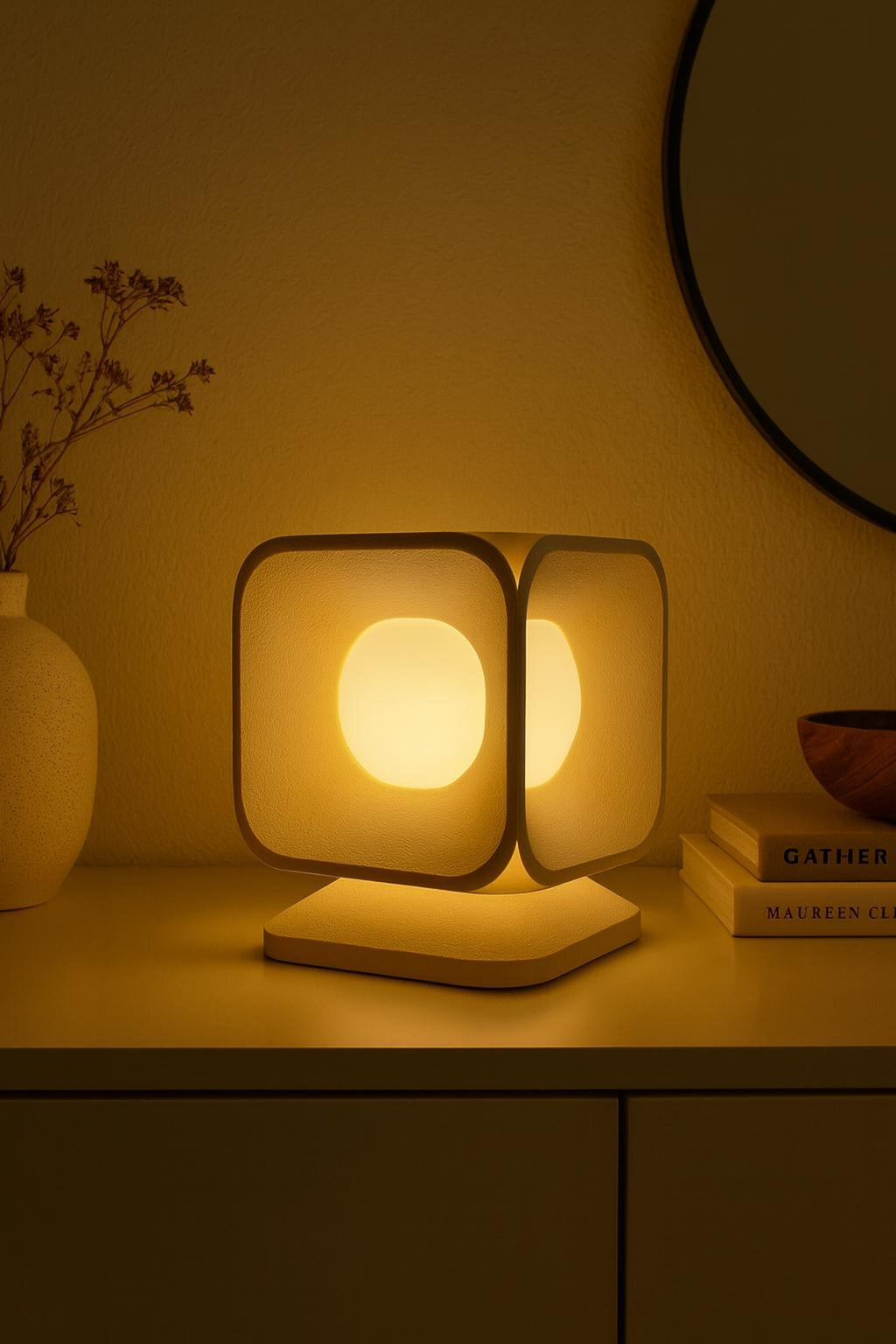Sculptural Table Lamp: Minimalist Geometric Modern Lighting