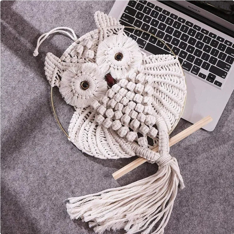 Handmade Macramé Owl Wall Hanging – Boho Home & Nursery Decor