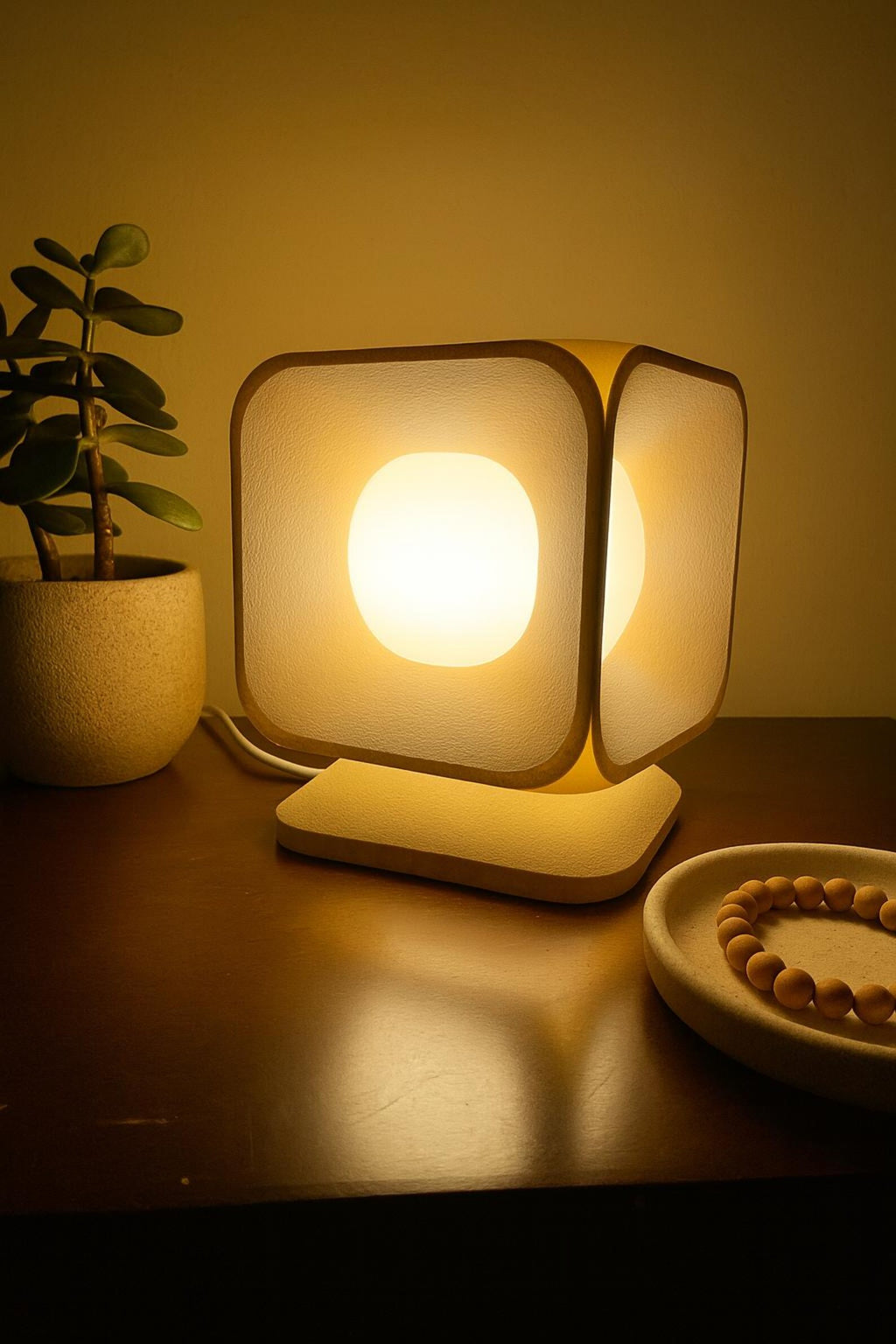 Sculptural Table Lamp: Minimalist Geometric Modern Lighting