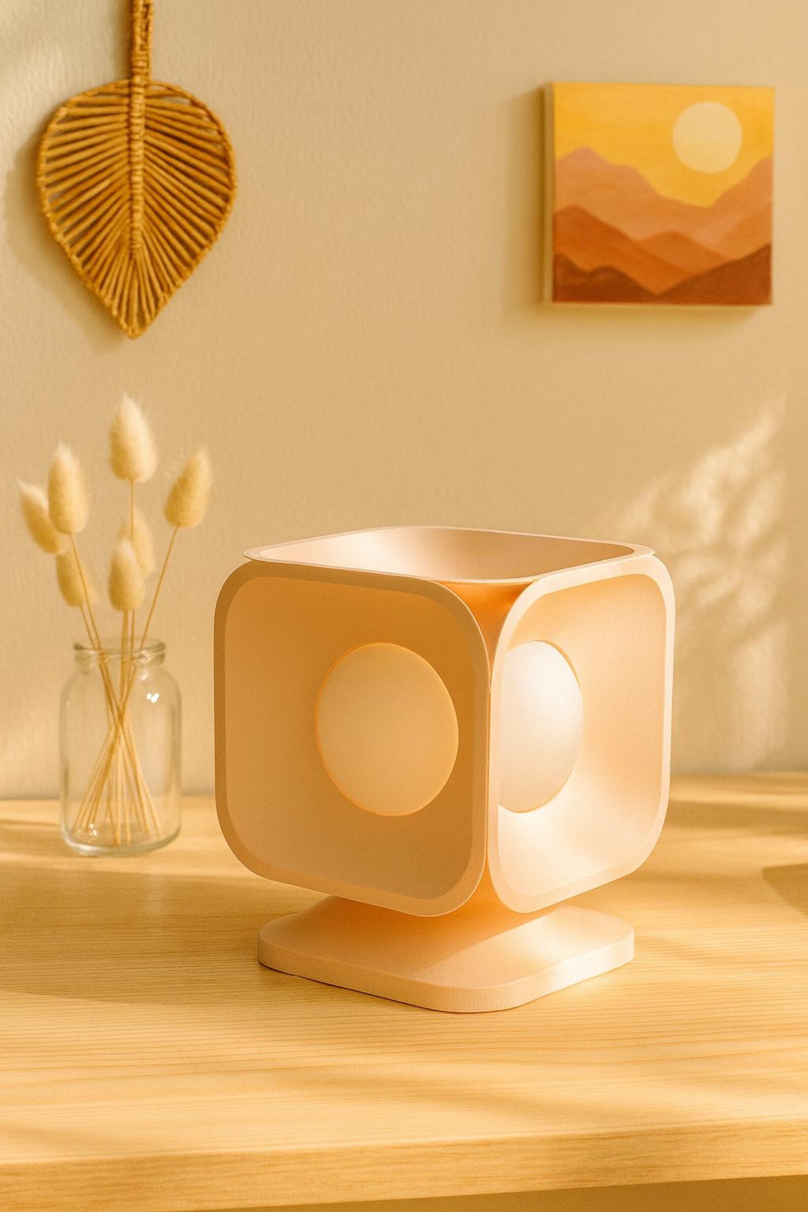 Sculptural Table Lamp: Minimalist Geometric Modern Lighting